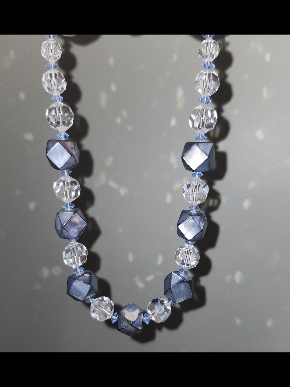 Vintage Faceted Crystal Necklace - Women Jewelry
